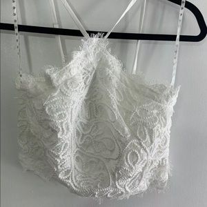Women’s white lace crop top